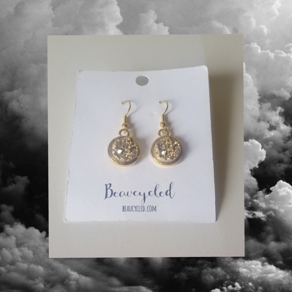Earrings Hook Gold Pendant Beaucycled Dangle